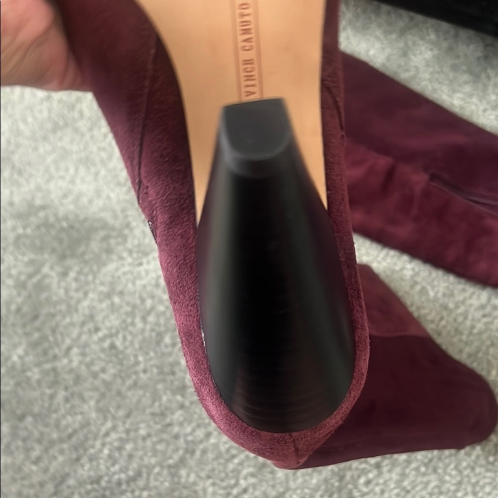 Vince Camuto Burgundy Knee-High Boots - Picture 9 of 16